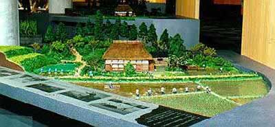 春の農村風景模型