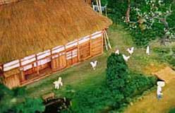 夏の農村風景模型